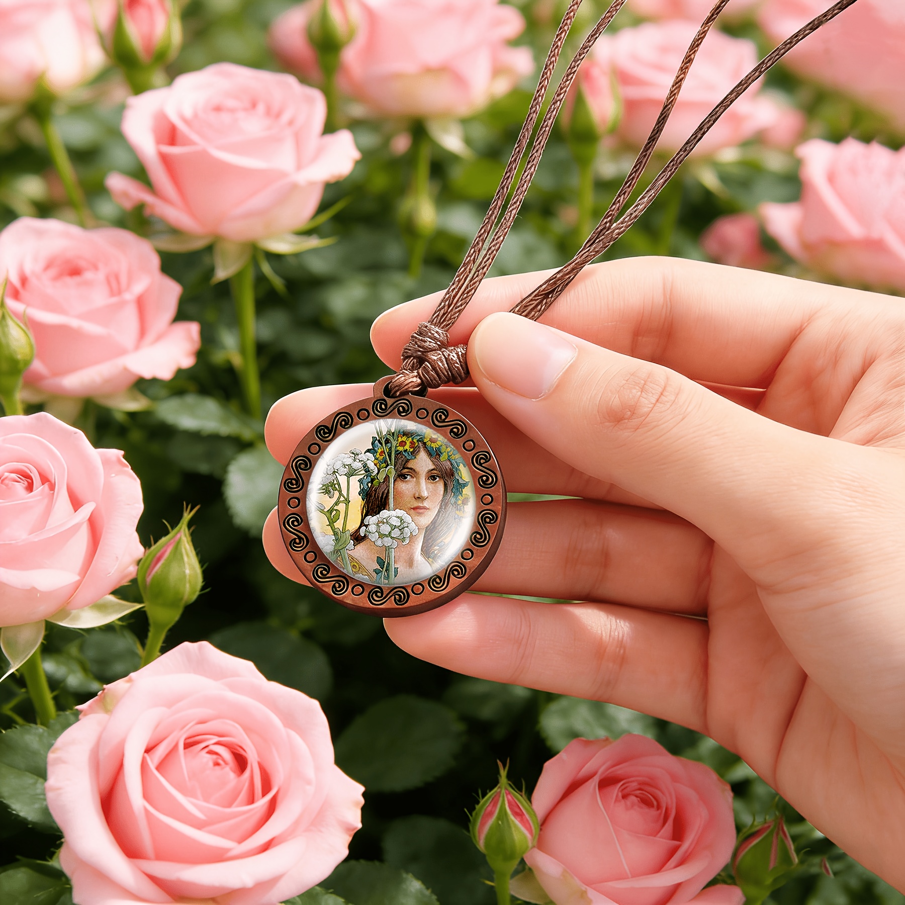 Handmade Vintage Necklace with Circular Design